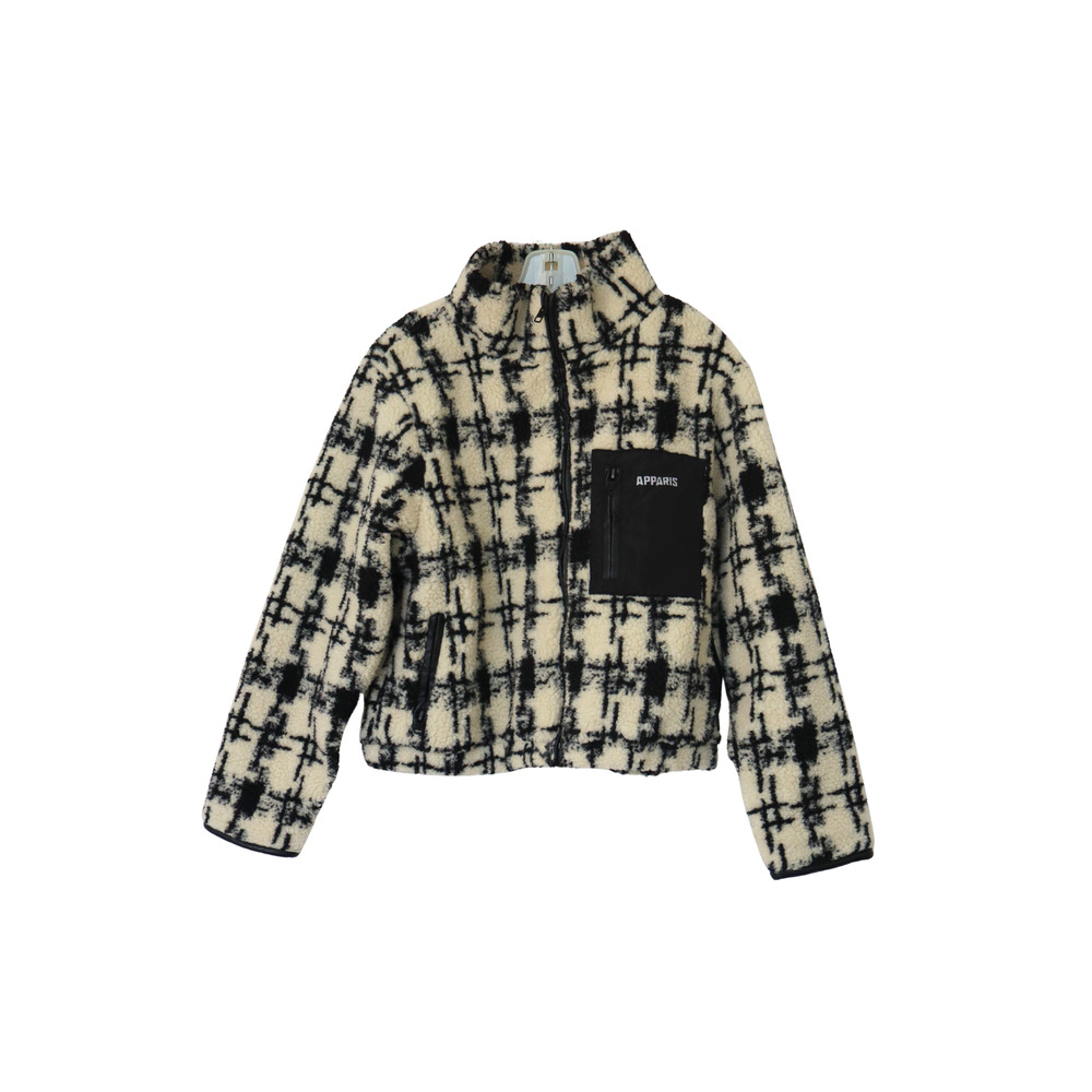 APPARIS Kayla Fleece Jacket - White/Black - S
